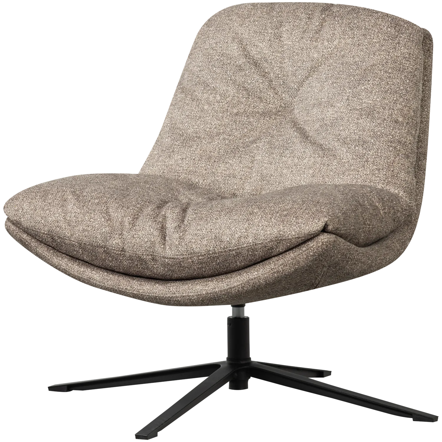 Woood Arve Draaifauteuil Bedrukte Stof Naturel Melange - KwaliteitWonen.nl