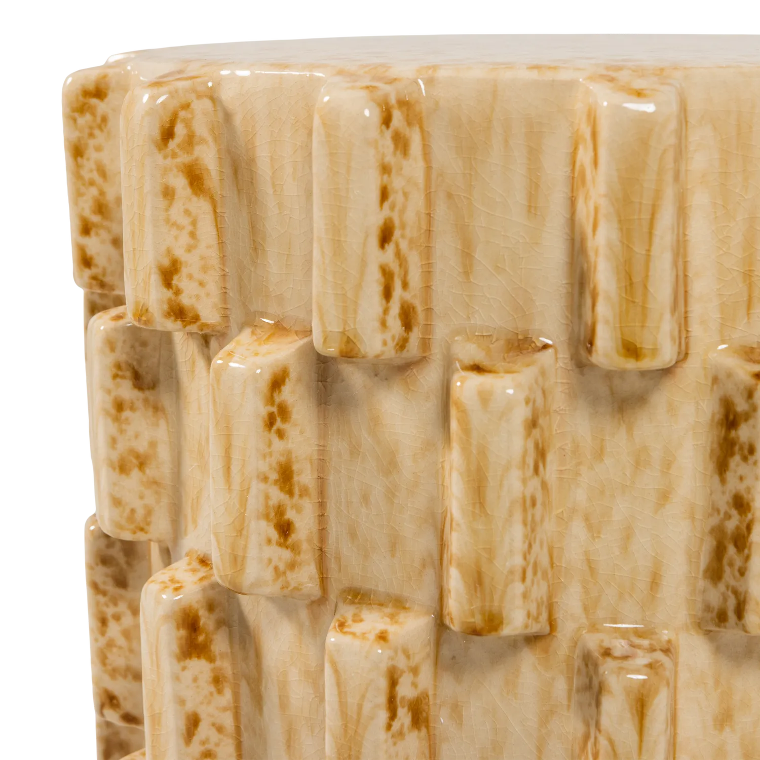 Woood Axu Decoratieve Bijzettafel Keramiek Zand 45x35cm - KwaliteitWonen.nl