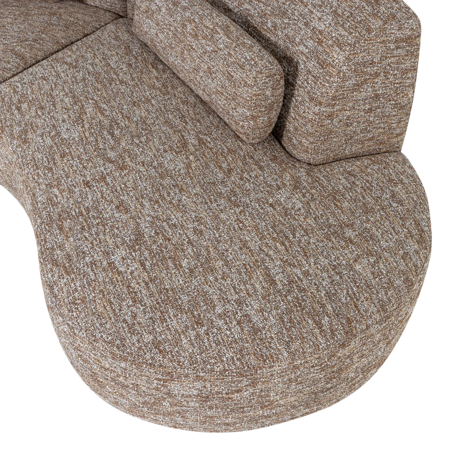 Woood Batavier 4-zits Bank Half Rond Lichtbruin Melange - KwaliteitWonen.nl