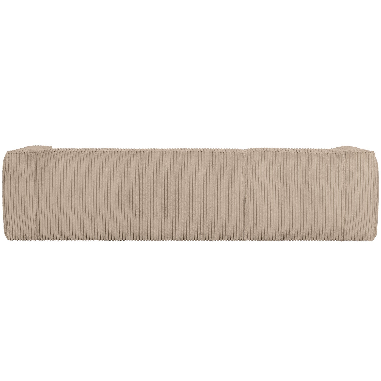 Woood Bean Hoekbank 3-zits Bank + Chaise Longue Links Ribstof Travertin - KwaliteitWonen.nl