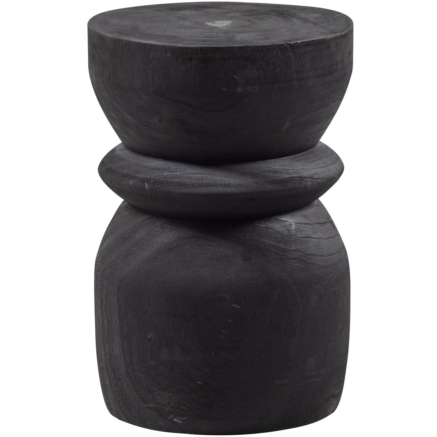 Woood Bikkel Kruk Hout Zwart 40x28cm - KwaliteitWonen.nl
