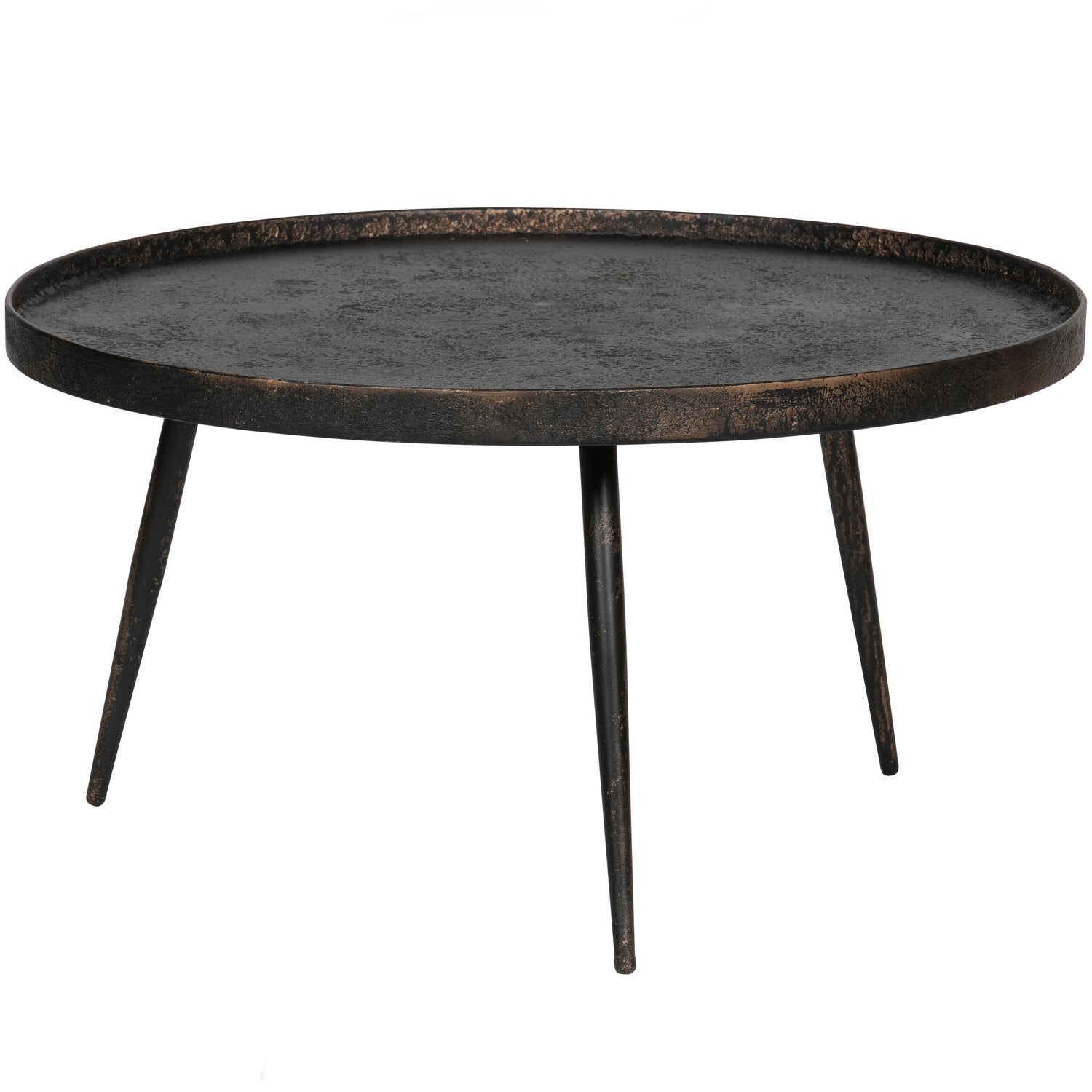 Woood Bounds Bijzettafel XL Hout Metaal Antique Goud 40x76cm - KwaliteitWonen.nl