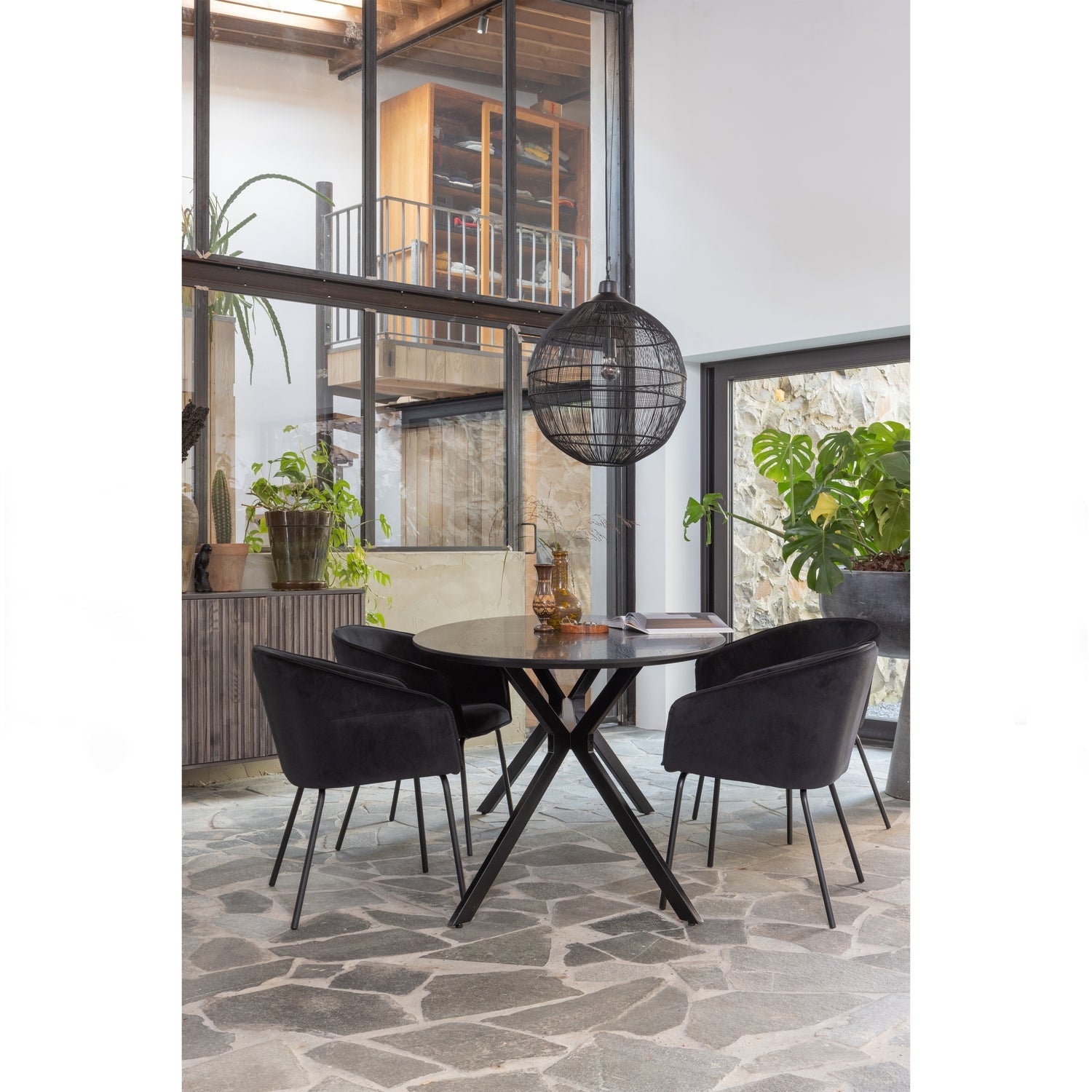 Woood Bruno Eettafel Ovaal MDF Zwart 220x100cm - KwaliteitWonen.nl