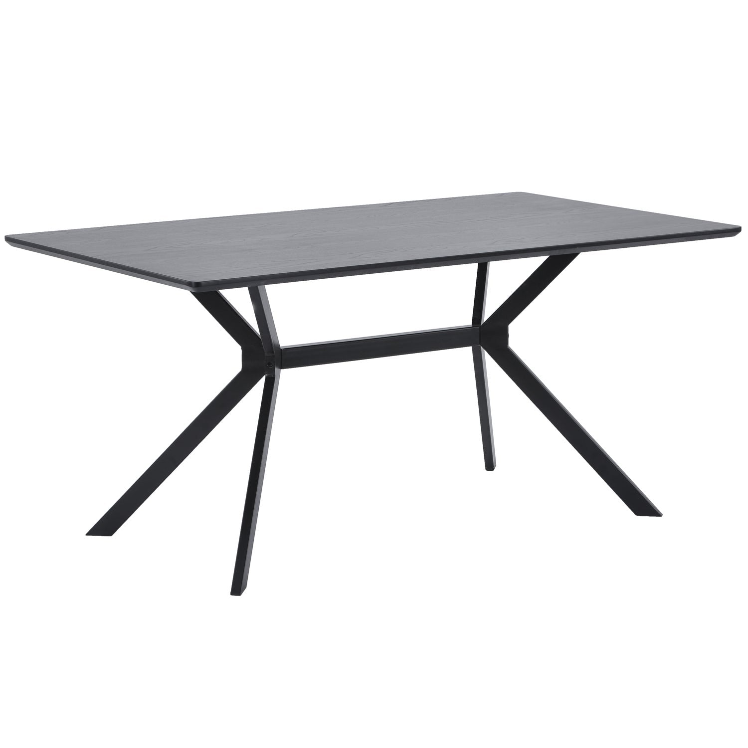 Woood Bruno Eettafel Rechthoek MDF Zwart 160x90cm - KwaliteitWonen.nl