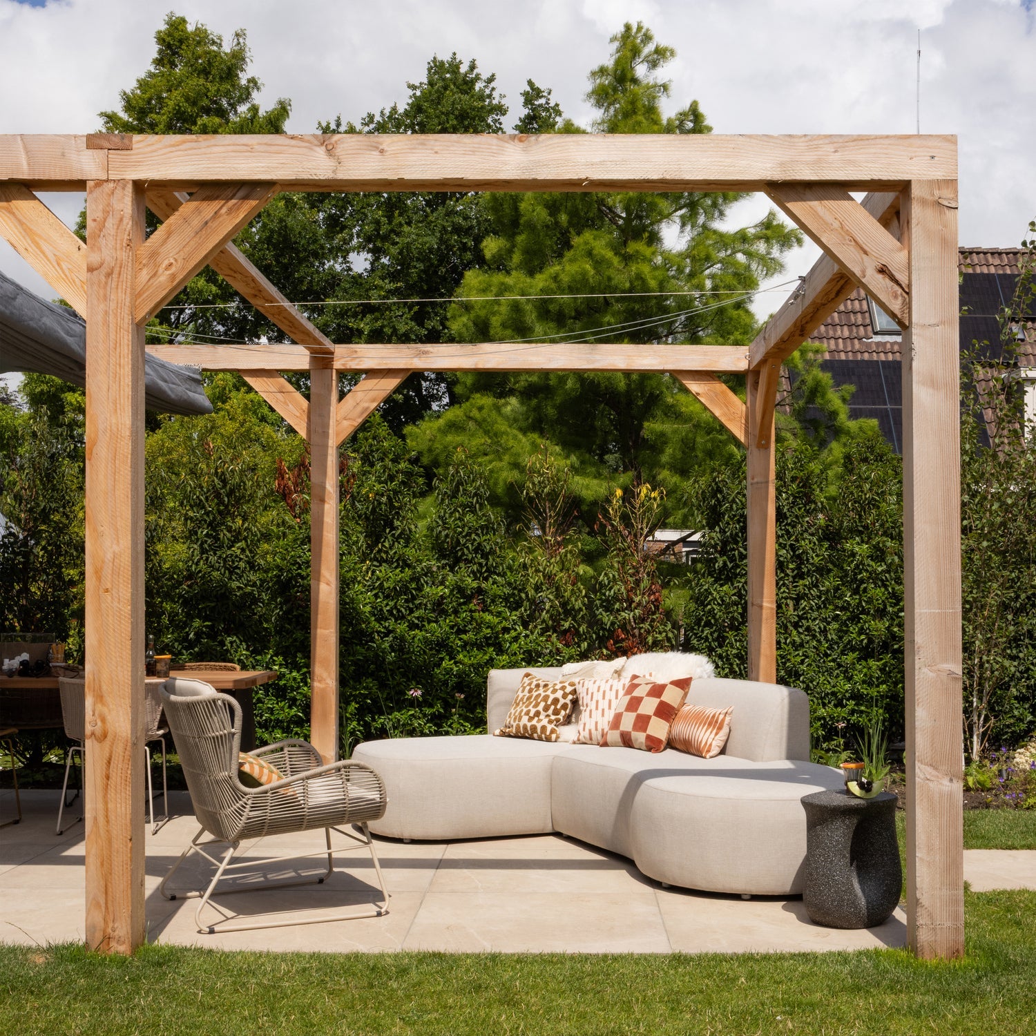 Woood Chios Tuin Loungeset Organisch Links Naturel - KwaliteitWonen.nl