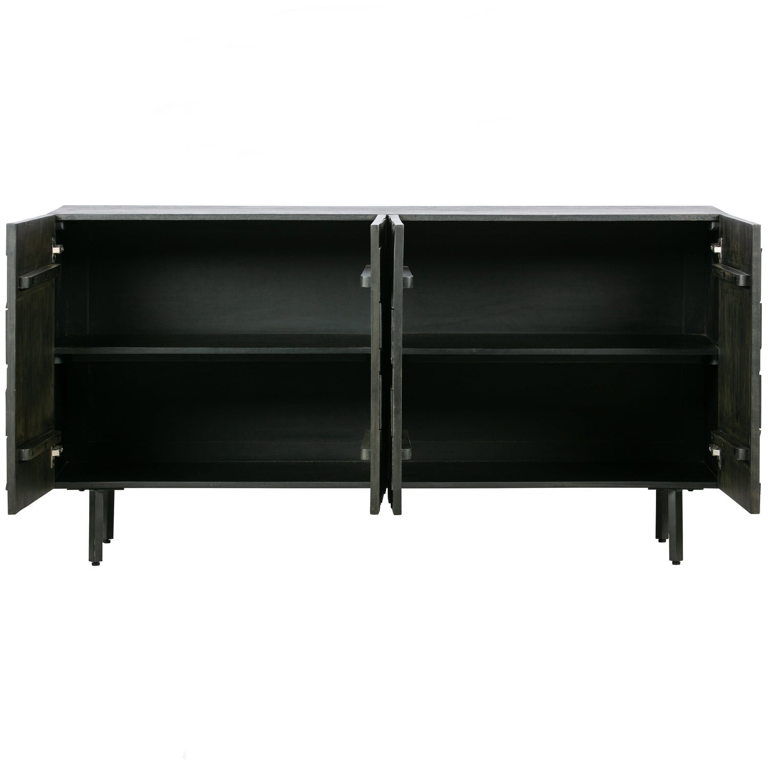 Woood Counter Dressoir Hout Zwart - KwaliteitWonen.nl