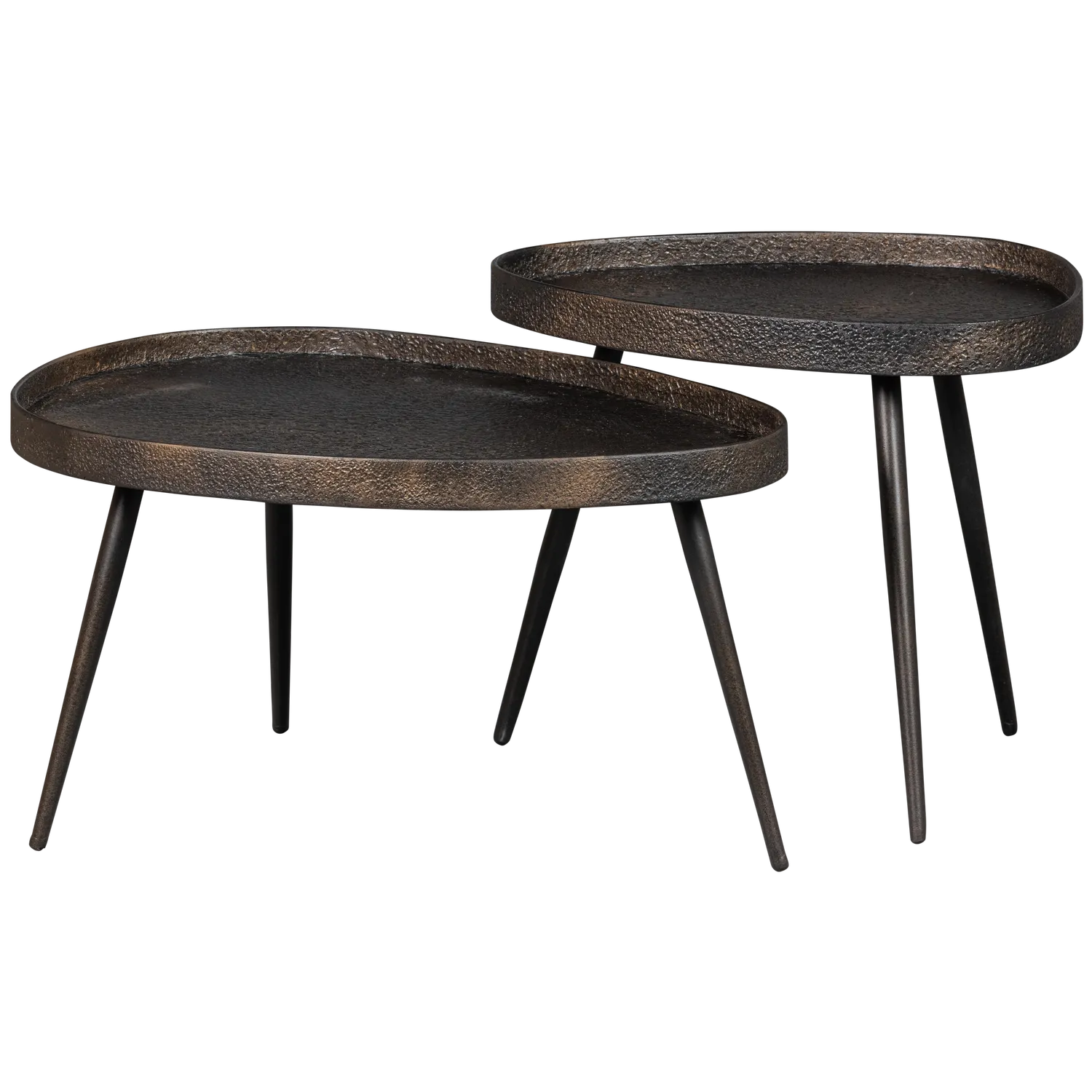 Woood Crude Bijzettafels Antique Brons (Set Van 2) - KwaliteitWonen.nl