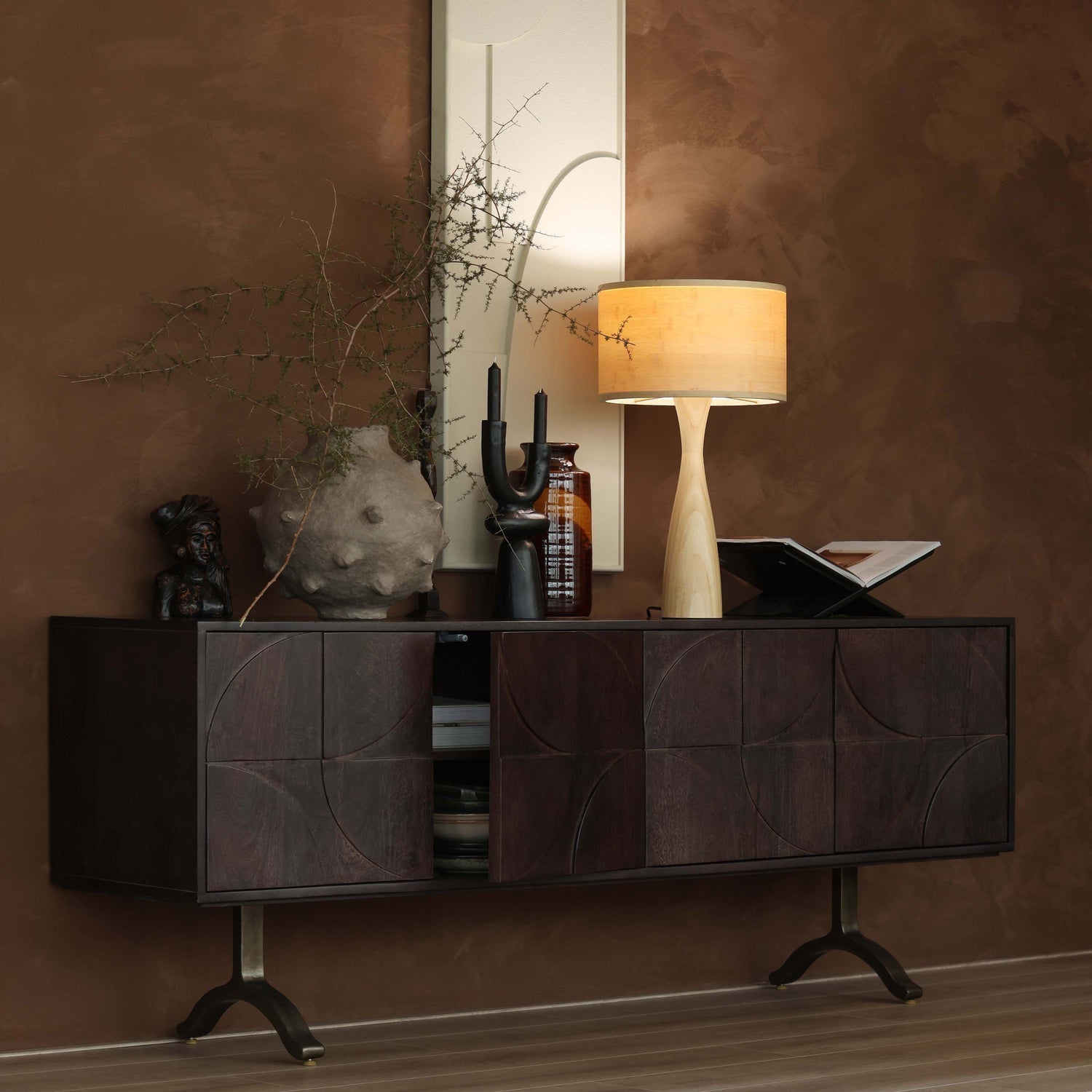 Woood Draw Dressoir Mangohout Walnoot - KwaliteitWonen.nl