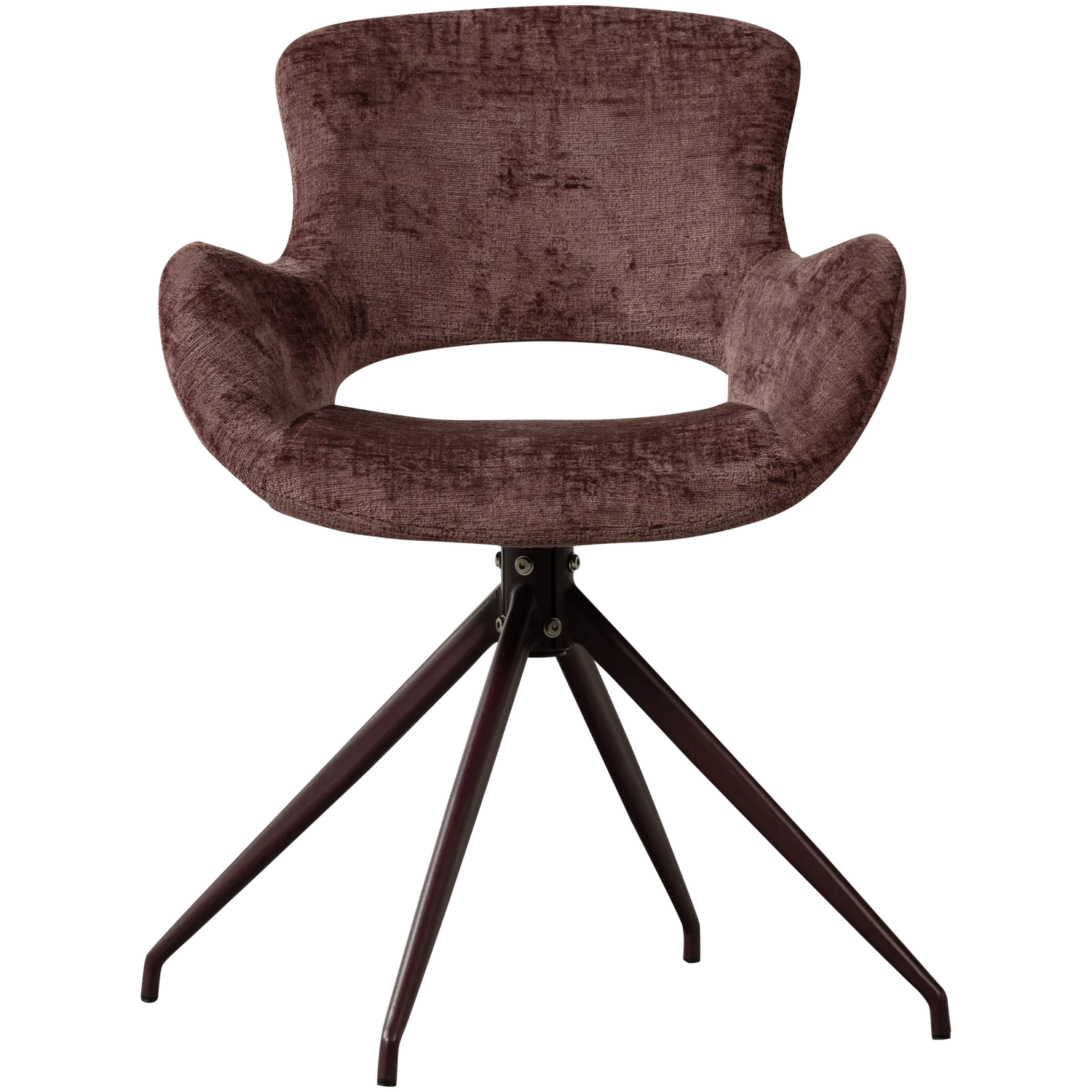 Woood Eliva Eetkamerstoel Structure Velvet Paars (Set Van 2) - KwaliteitWonen.nl