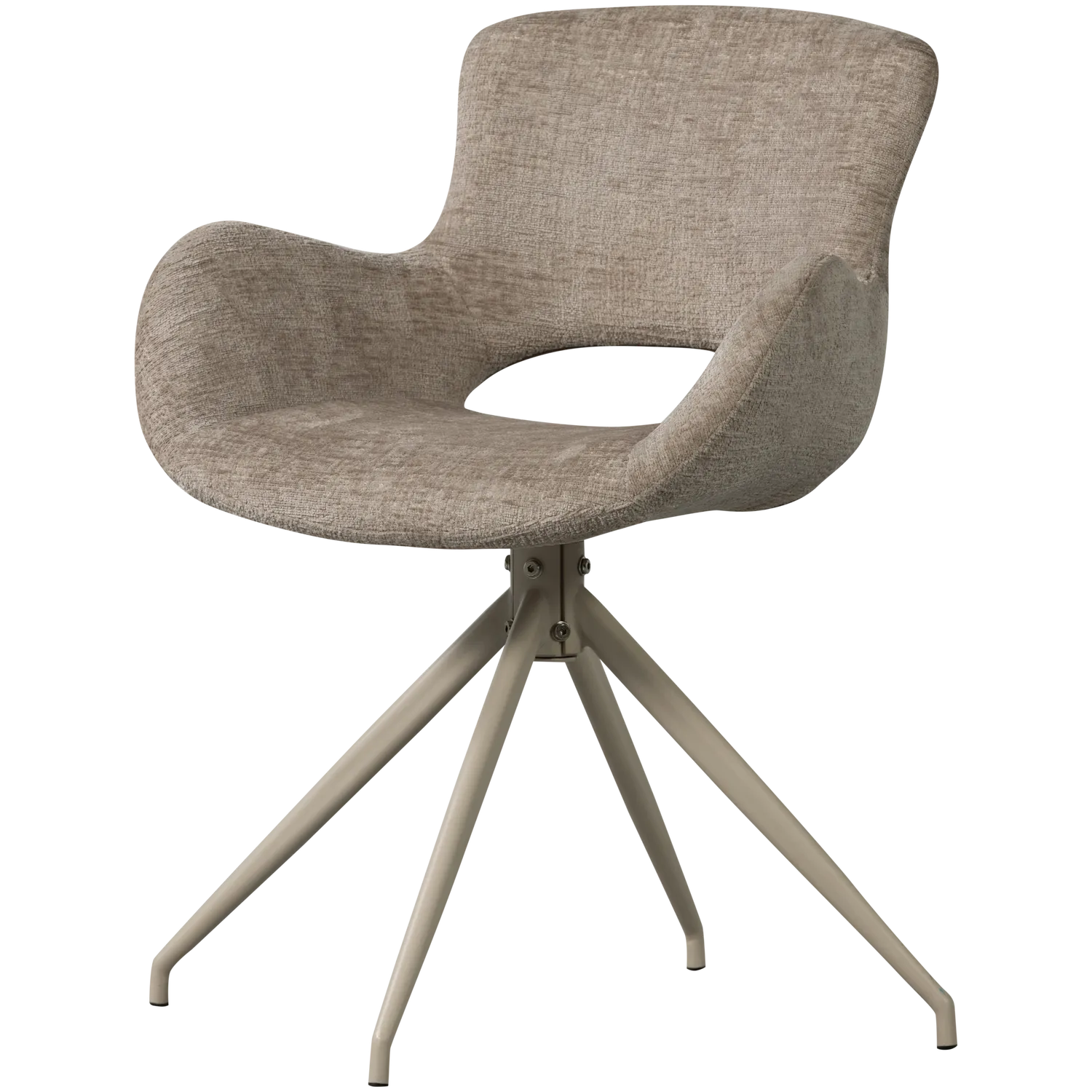 Woood Eliva Eetkamerstoel Structure Velvet Zand (Set Van 2) - KwaliteitWonen.nl