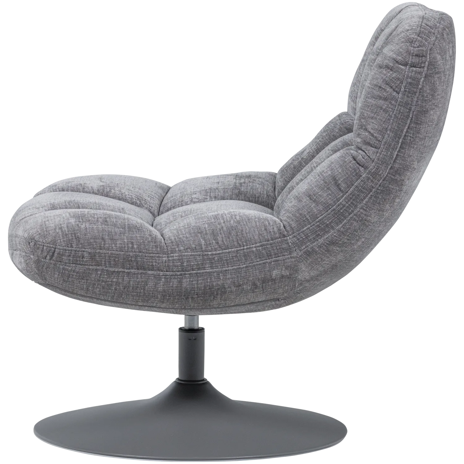 Woood Elvi Draaifauteuil Chenille Structuur Lichtgrijs - KwaliteitWonen.nl