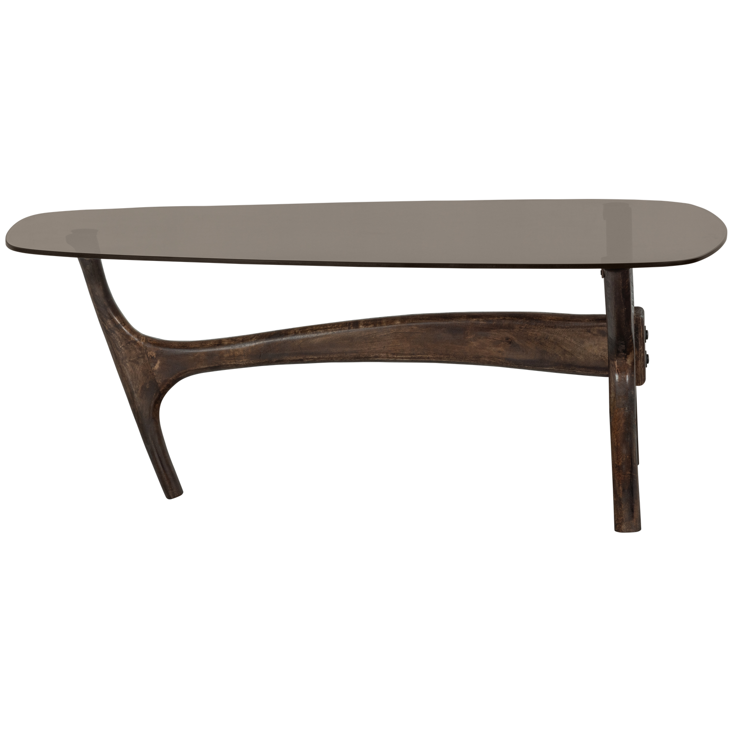 Woood Flash Salontafel Mangohout Glas Walnoot - KwaliteitWonen.nl
