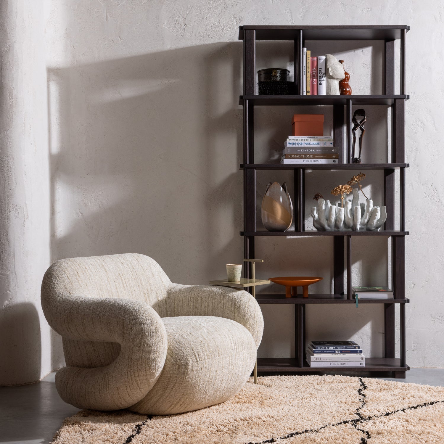 Woood Folke Fauteuil Chenille Naturel Melange - KwaliteitWonen.nl