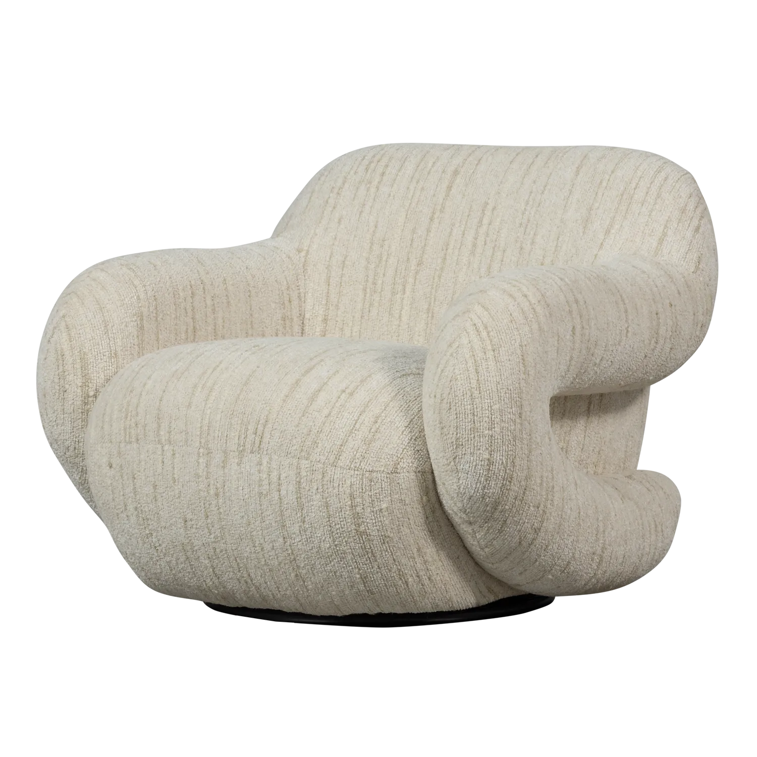 Woood Folke Fauteuil Chenille Naturel Melange - KwaliteitWonen.nl