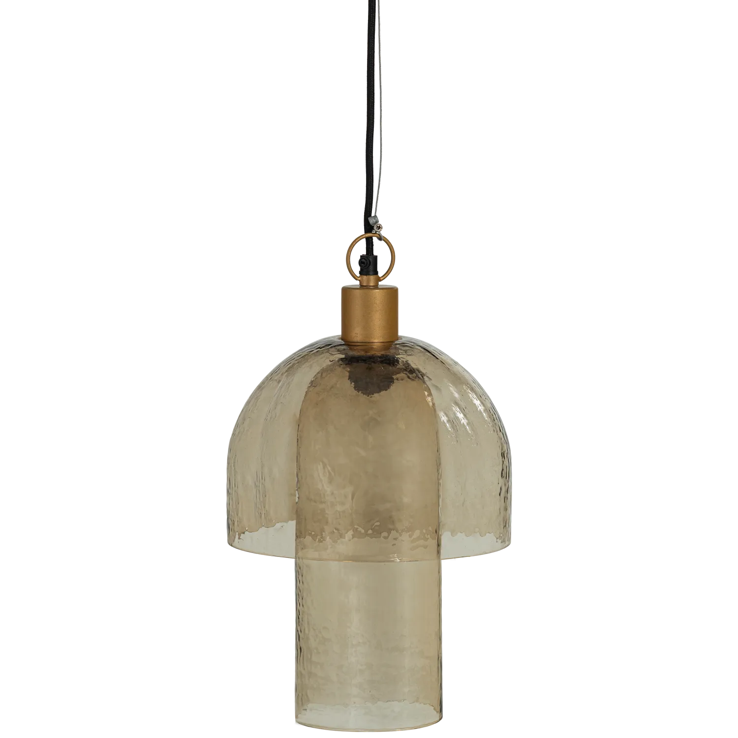Woood Gigi Hanglamp Dubbele Kap Gehamerd Glas Naturel - KwaliteitWonen.nl