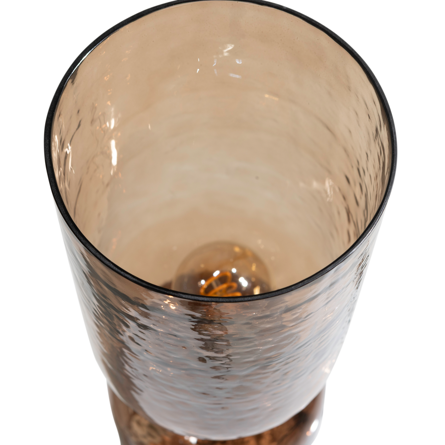 Woood Gigi Tafellamp Gehamerd Glas Bruin - KwaliteitWonen.nl