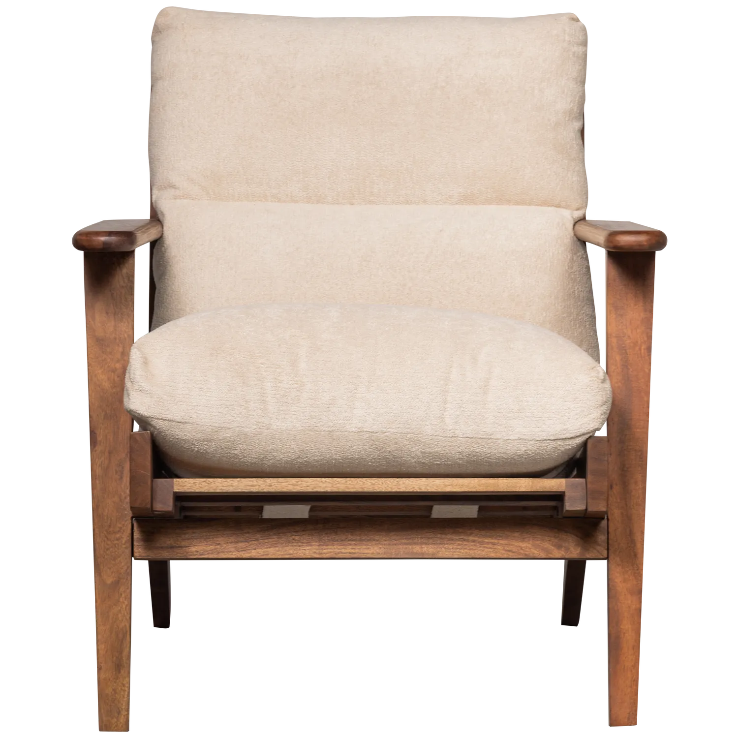 Woood Houston Fauteuil Boucle Hout Naturel - KwaliteitWonen.nl