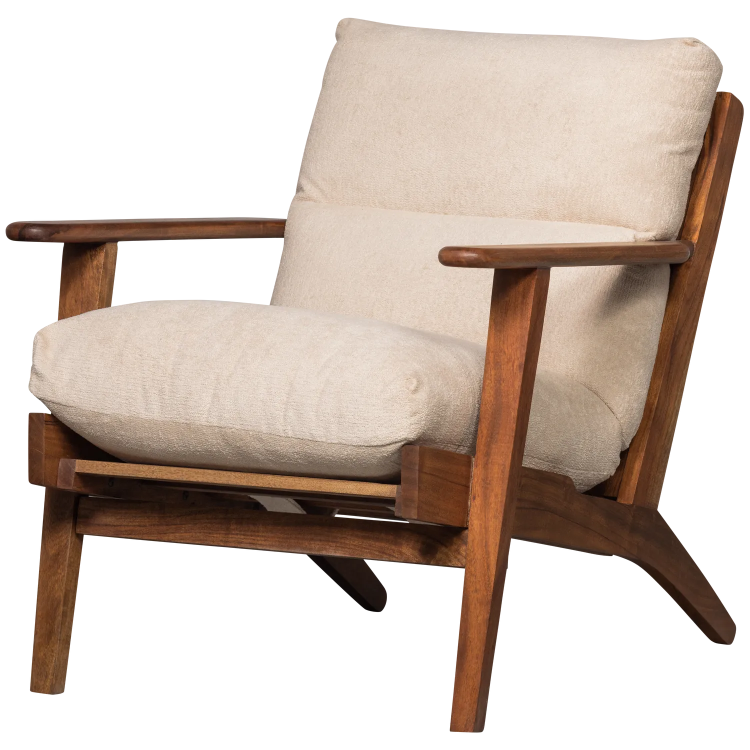Woood Houston Fauteuil Boucle Hout Naturel - KwaliteitWonen.nl