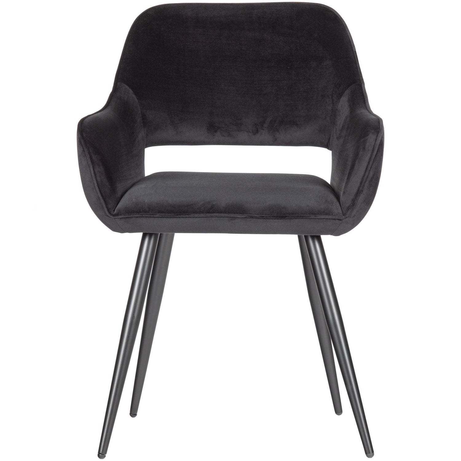 Woood Jelle Stoel Velvet Zwart (Set Van 2) - KwaliteitWonen.nl