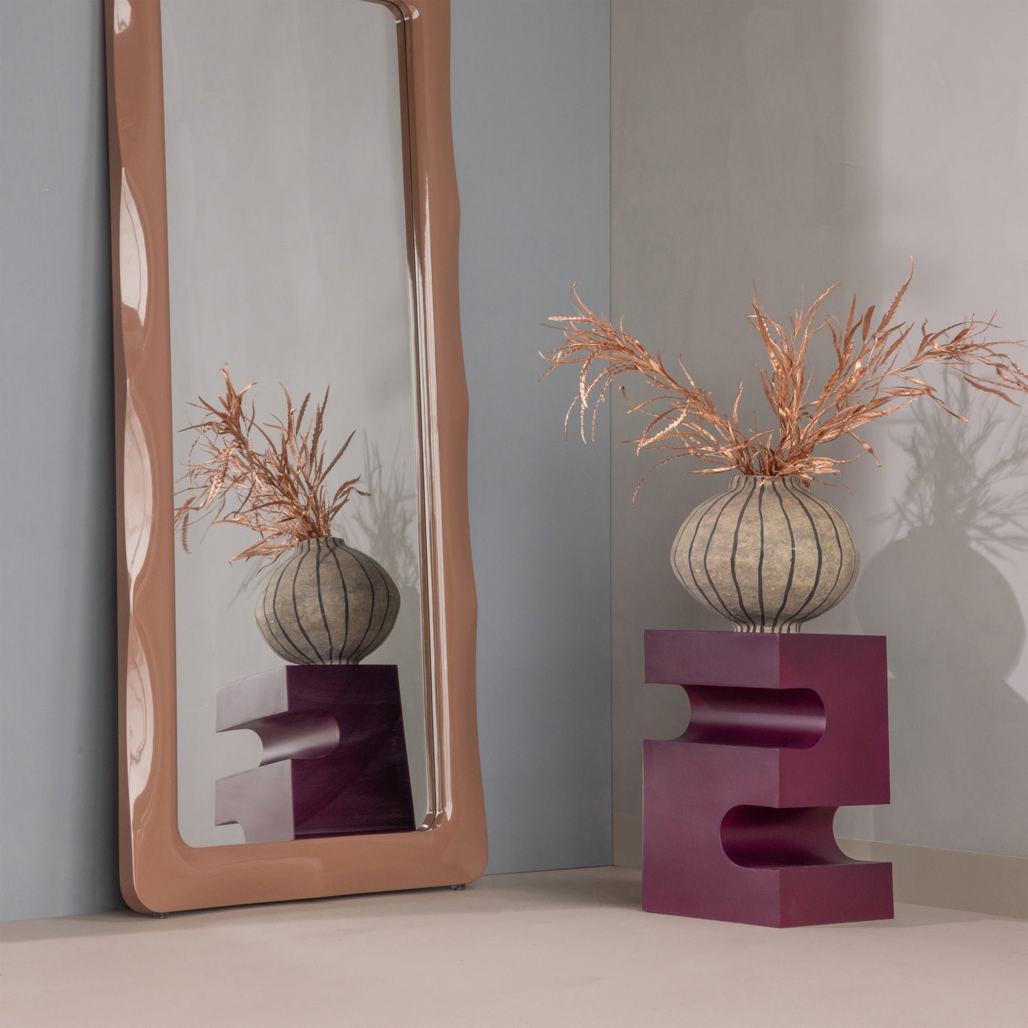 Woood Jessa Bijzettafel Metaal Paars/Bruin-Kwaliteitwonen.nl