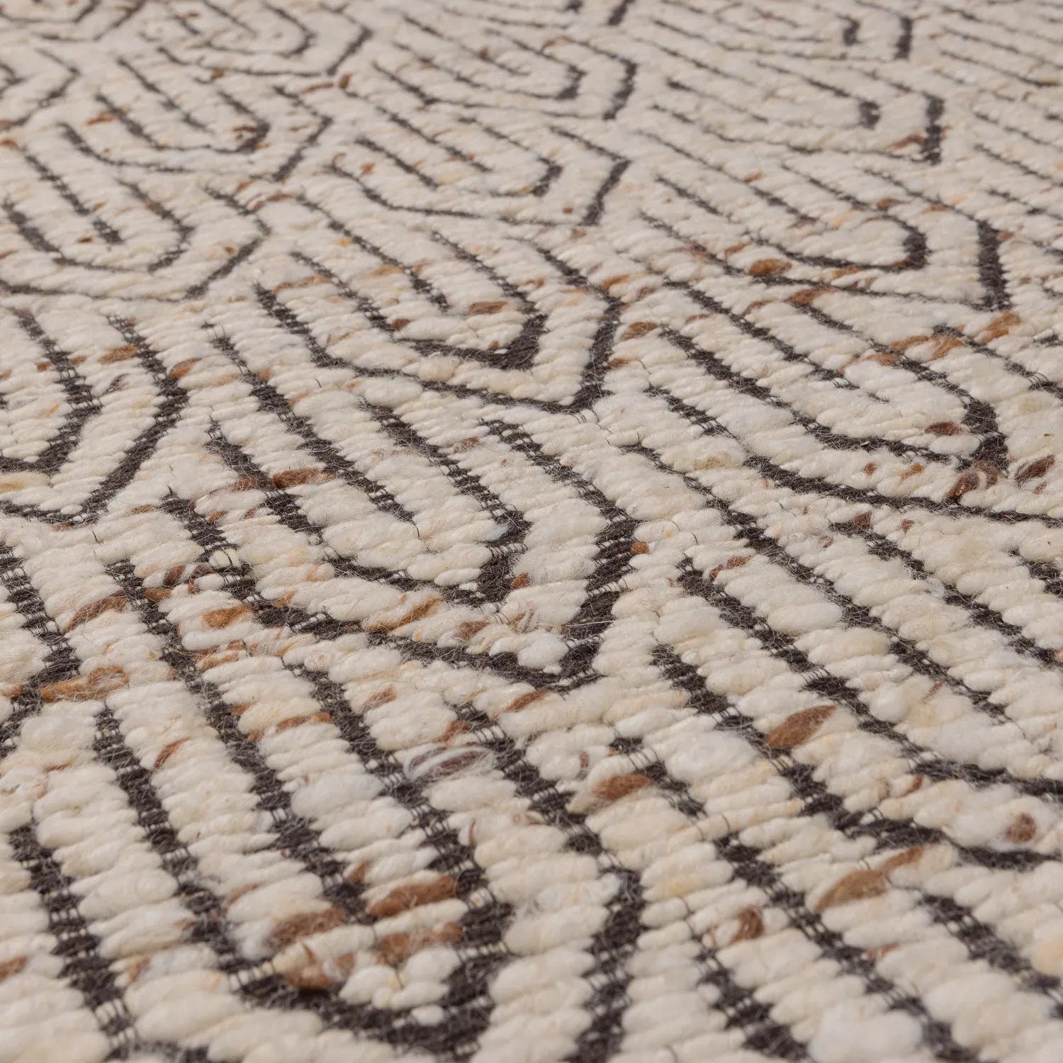 Woood Joslin Vloerkleed Wol Naturel Melange 170x240cm - KwaliteitWonen.nl