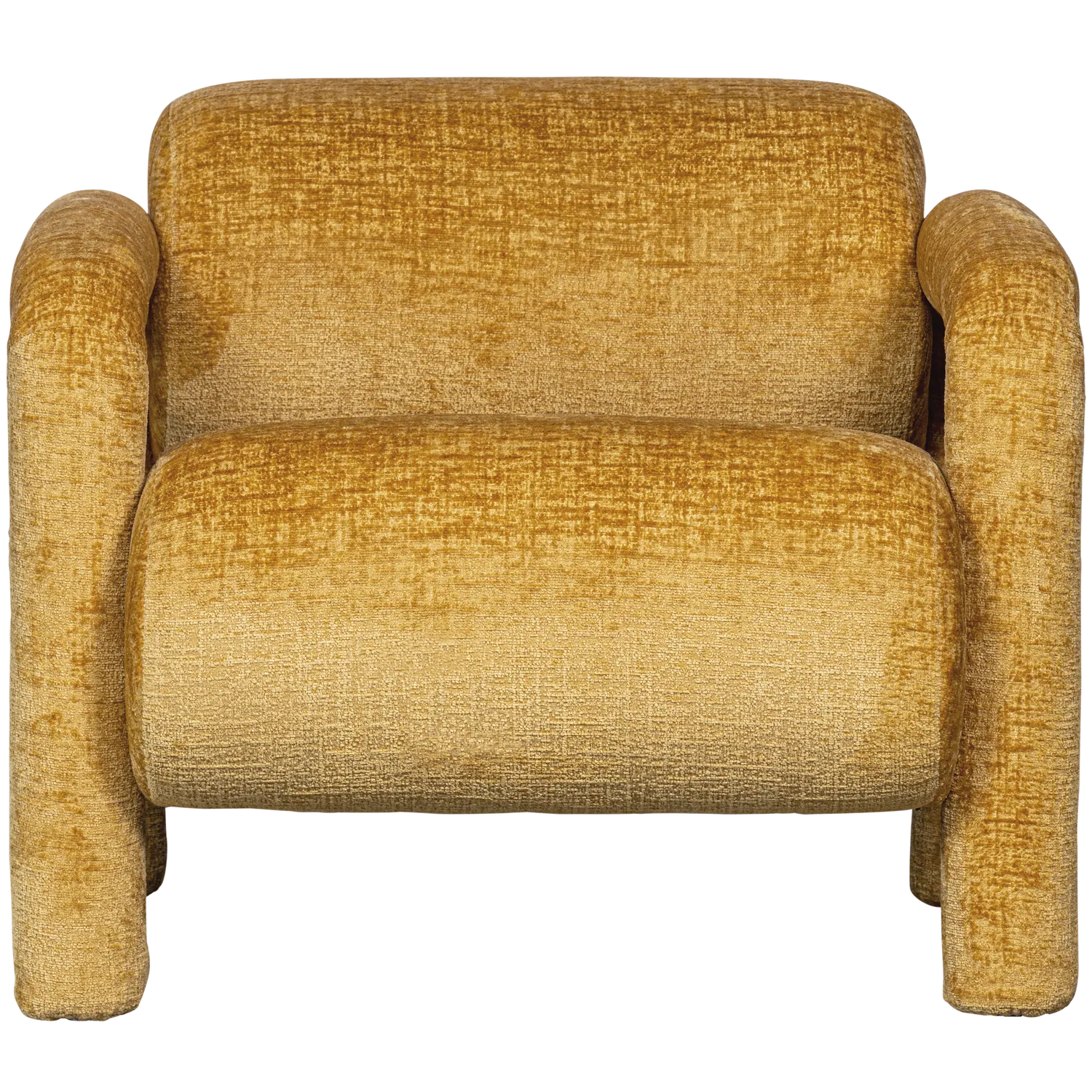 Woood Lenny Fauteuil In Grove Textuur Goud/Geel - KwaliteitWonen.nl