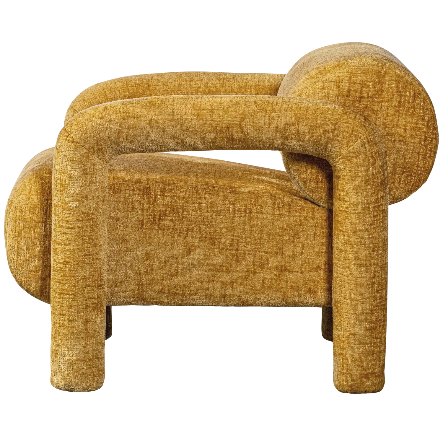 Woood Lenny Fauteuil In Grove Textuur Goud/Geel - KwaliteitWonen.nl