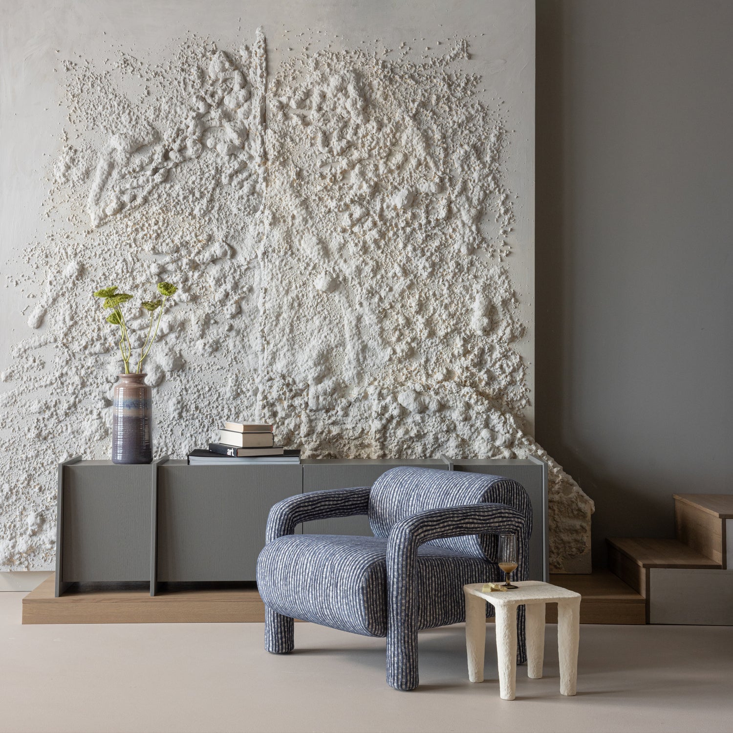 Woood Lenny Fauteuil Met Dessin Grijsblauw - KwaliteitWonen.nl