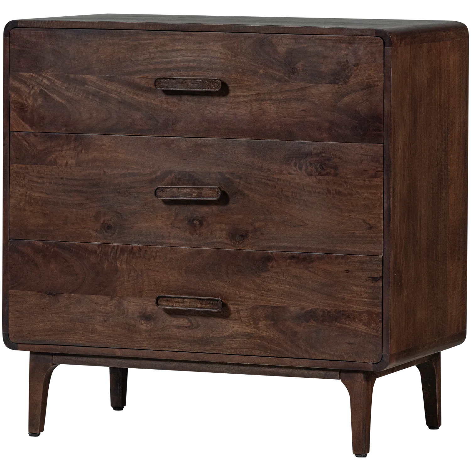 Woood Liya Dressoir Ladekast Mangohout Donkerbruin - KwaliteitWonen.nl