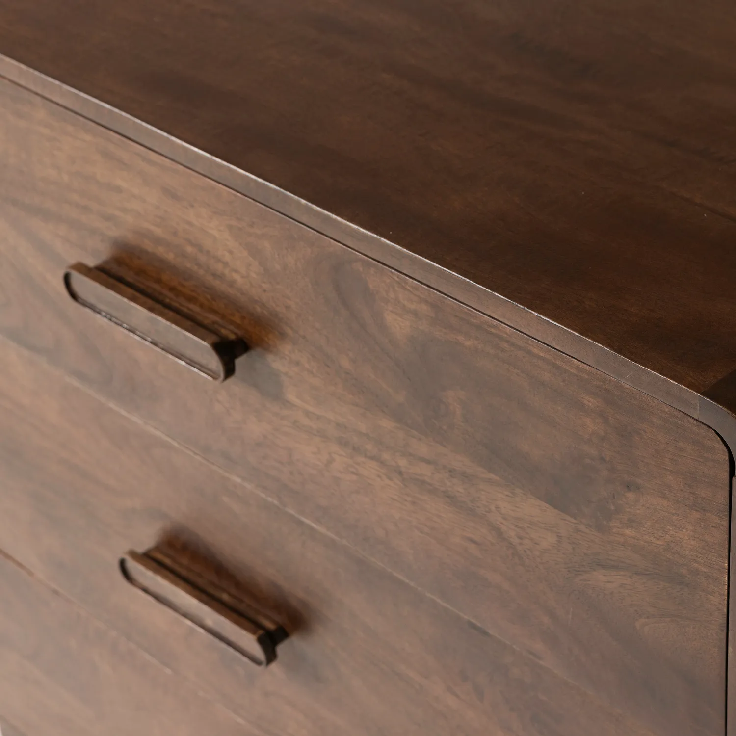 Woood Liya Dressoir Ladekast Mangohout Donkerbruin - KwaliteitWonen.nl