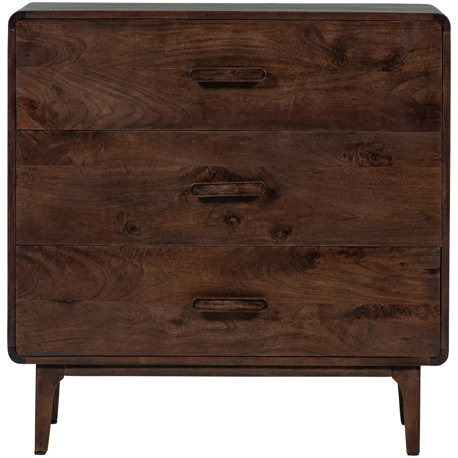 Woood Liya Dressoir Ladekast Mangohout Donkerbruin - KwaliteitWonen.nl