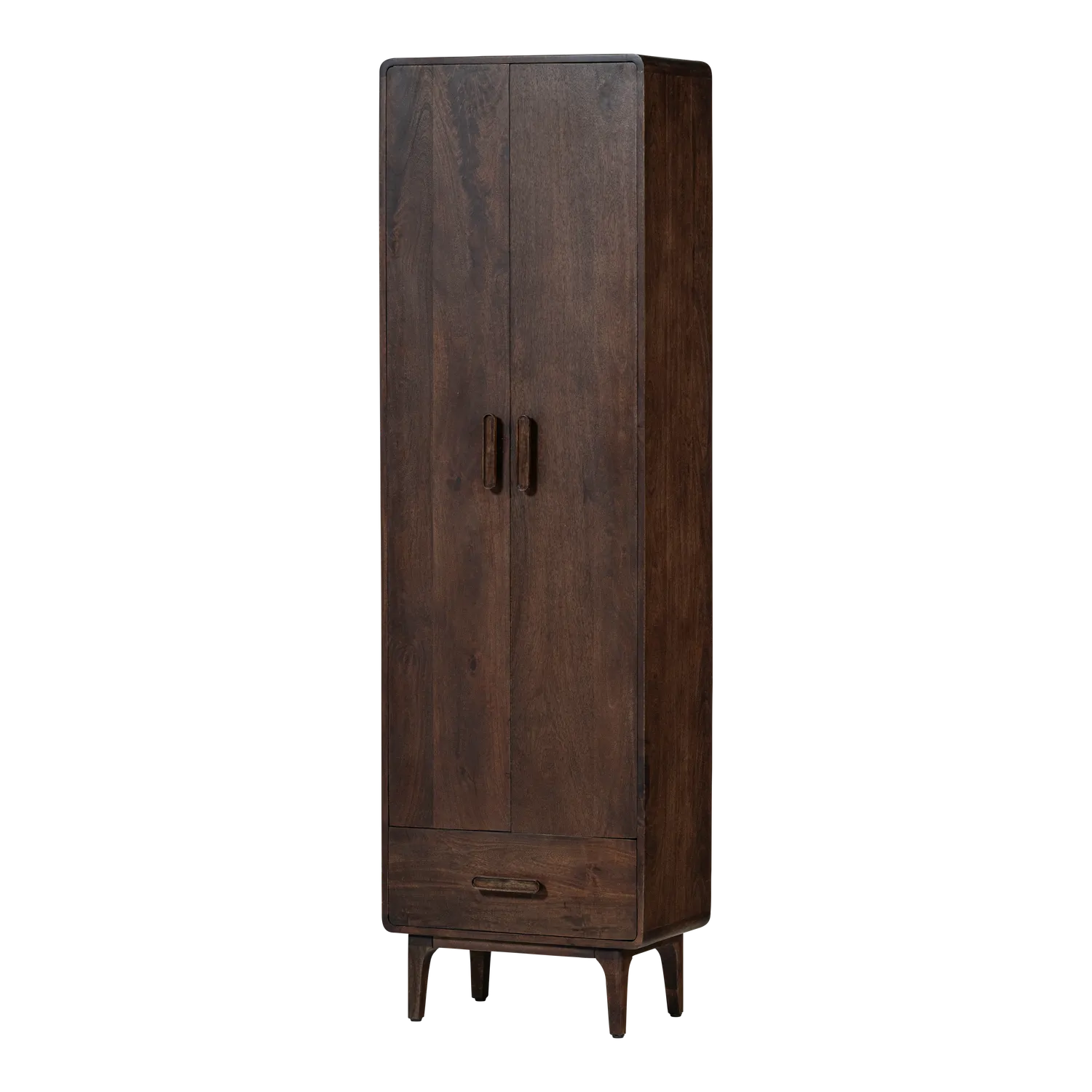 Woood Liya Wandkast Mangohout Donkerbruin - KwaliteitWonen.nl