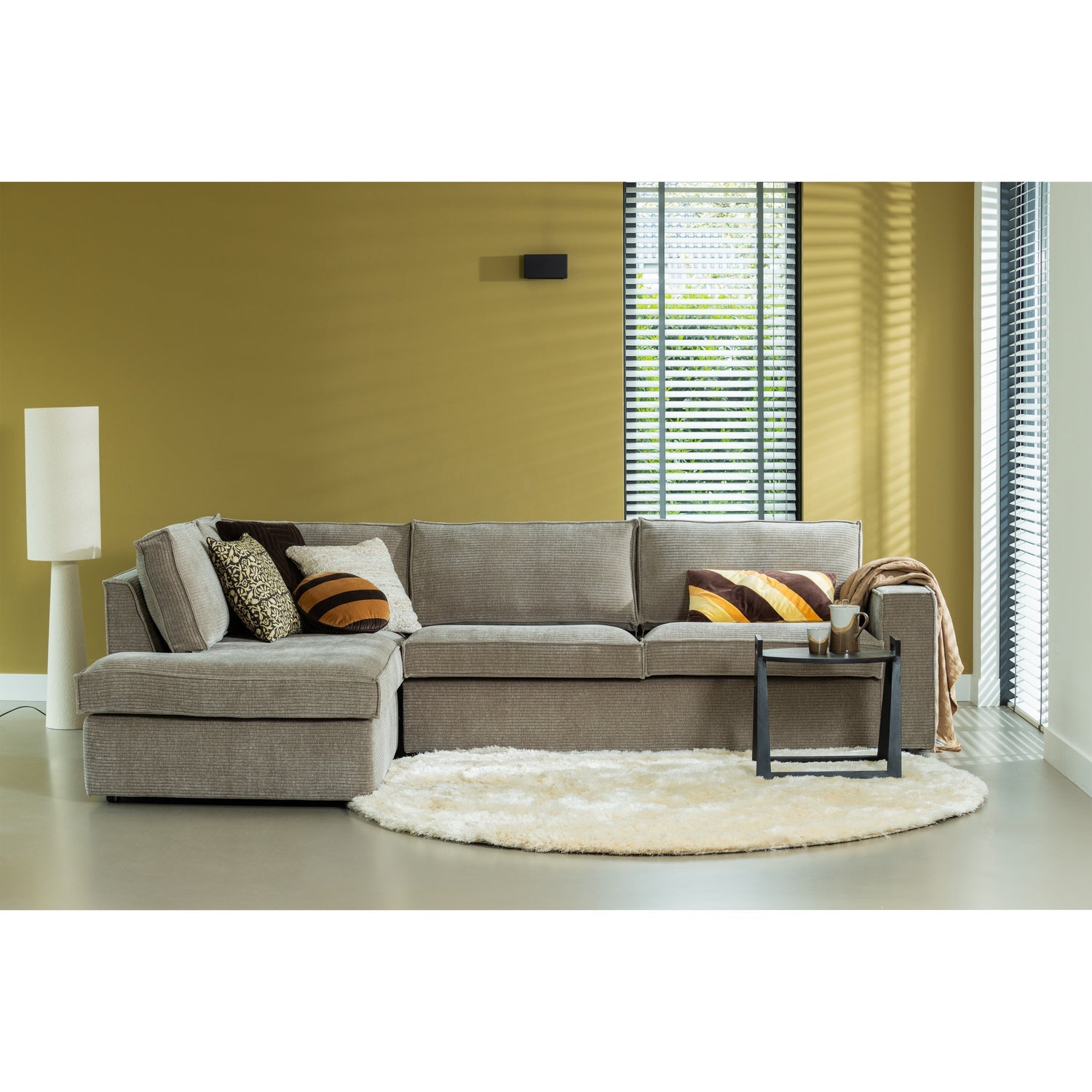 Woood Loft Vloerlamp Metaal/Boucle Naturel 130 Xo30 Cm - KwaliteitWonen.nl