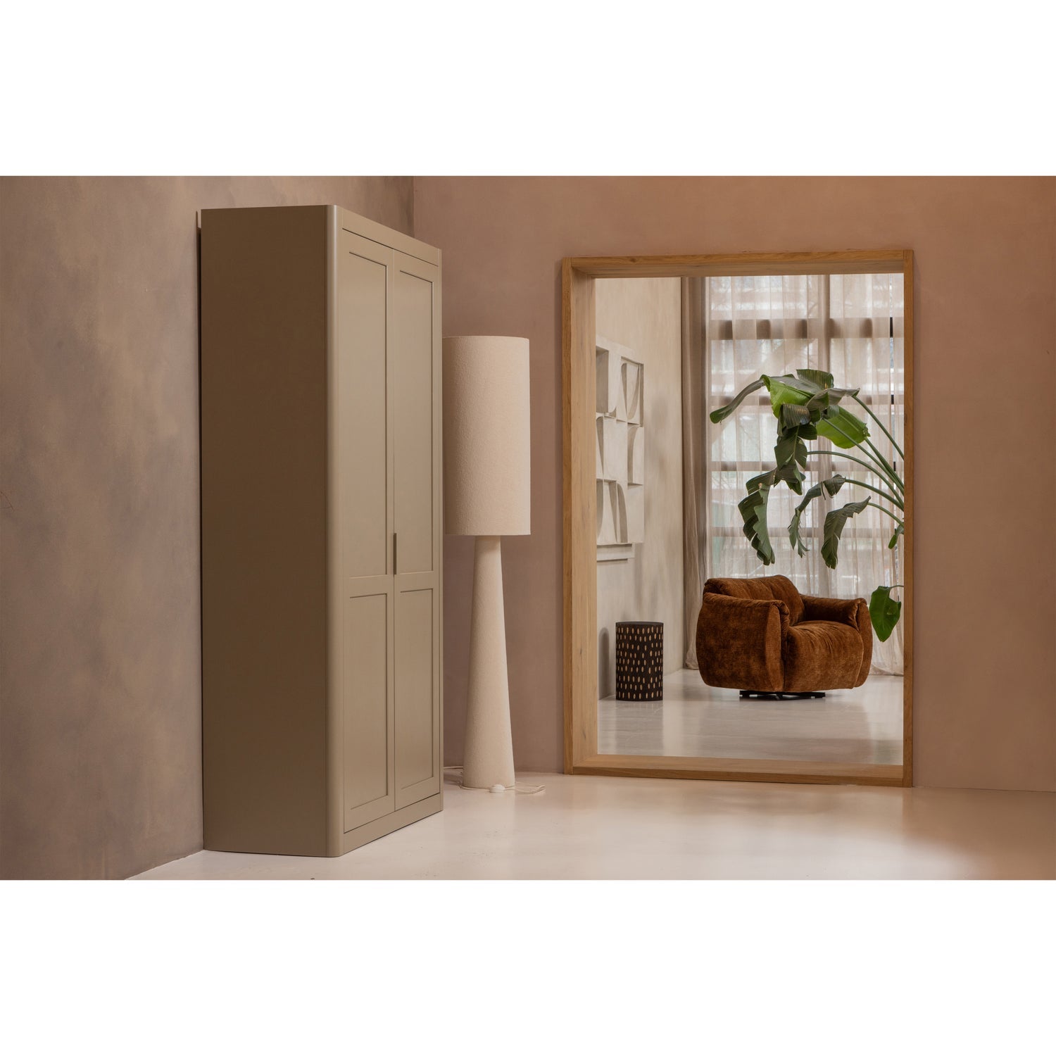Woood Loft Vloerlamp Xl Metaal/Boucle Naturel 187 Xo35 Cm - KwaliteitWonen.nl