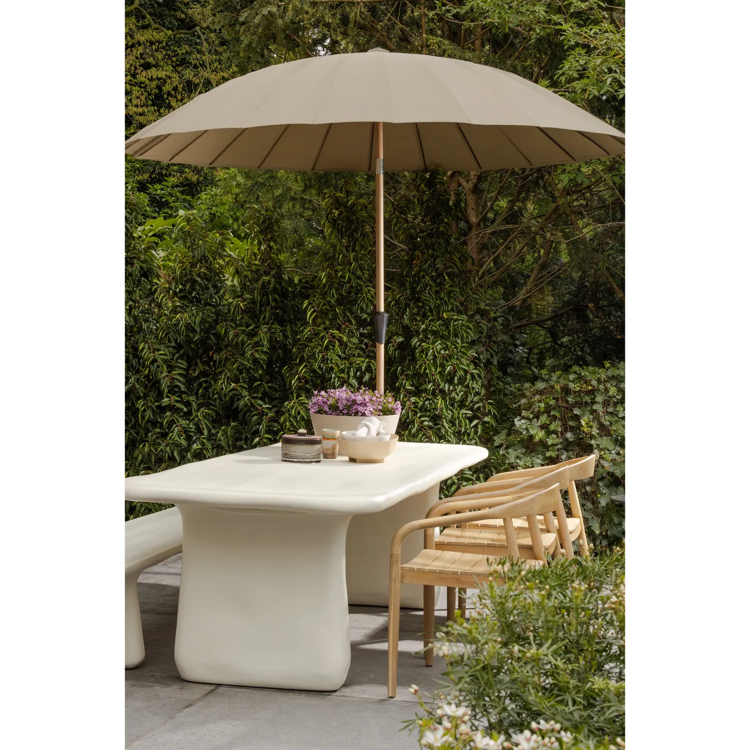 Woood Loggia Tuinbank 227 X40 Cm Vezelversterkte Polymeer Naturel - KwaliteitWonen.nl