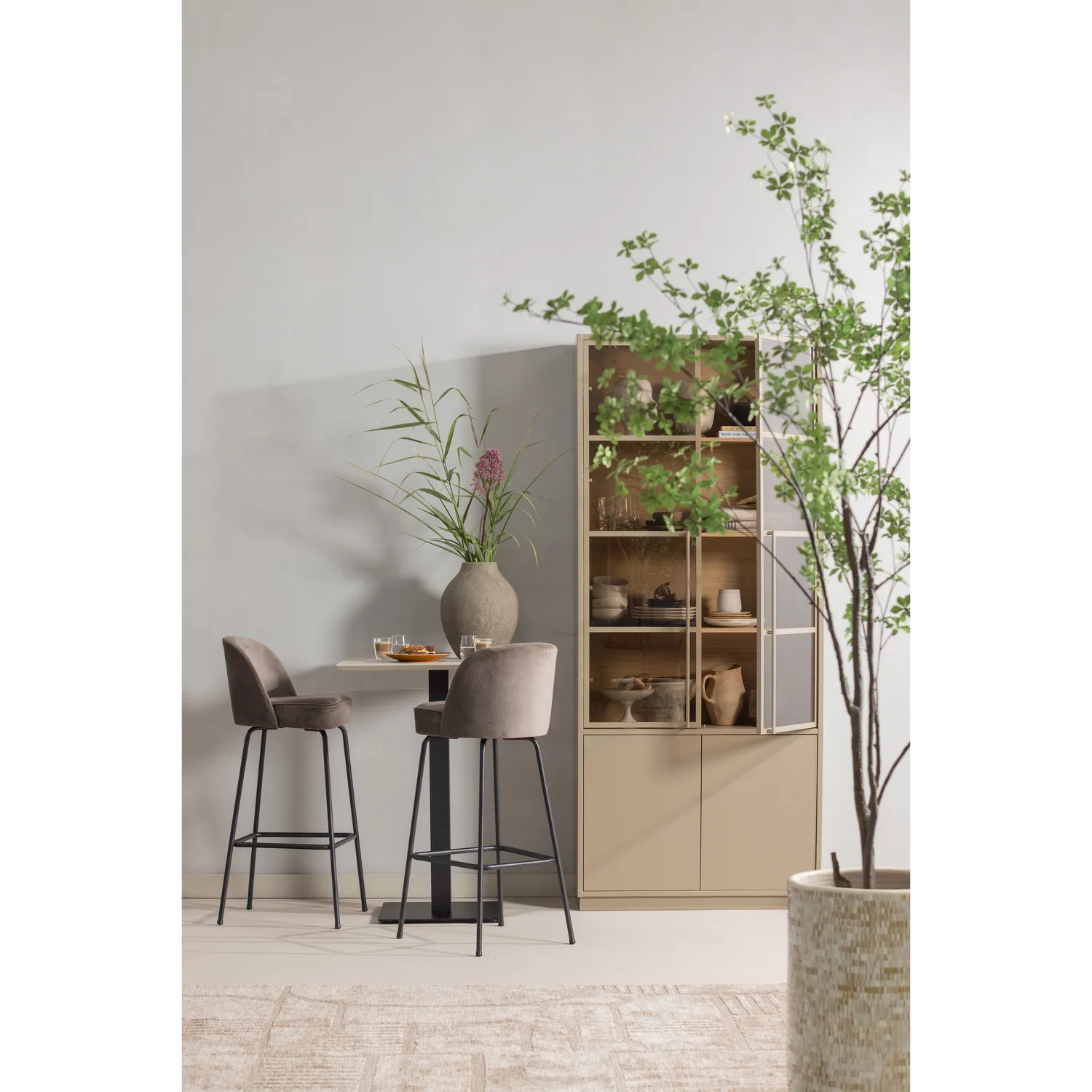 Woood Lovi Vloerkleed Polyester/Katoen Taupe 170x240cm - KwaliteitWonen.nl