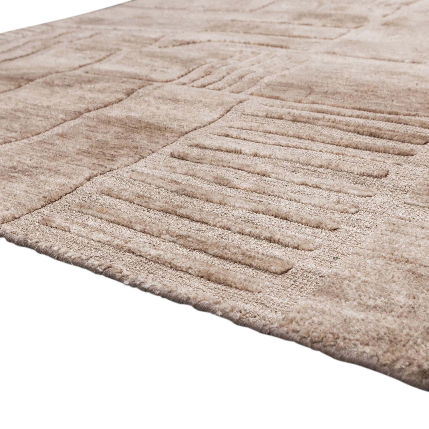 Woood Lovi Vloerkleed Polyester/Katoen Taupe 170x240cm - KwaliteitWonen.nl