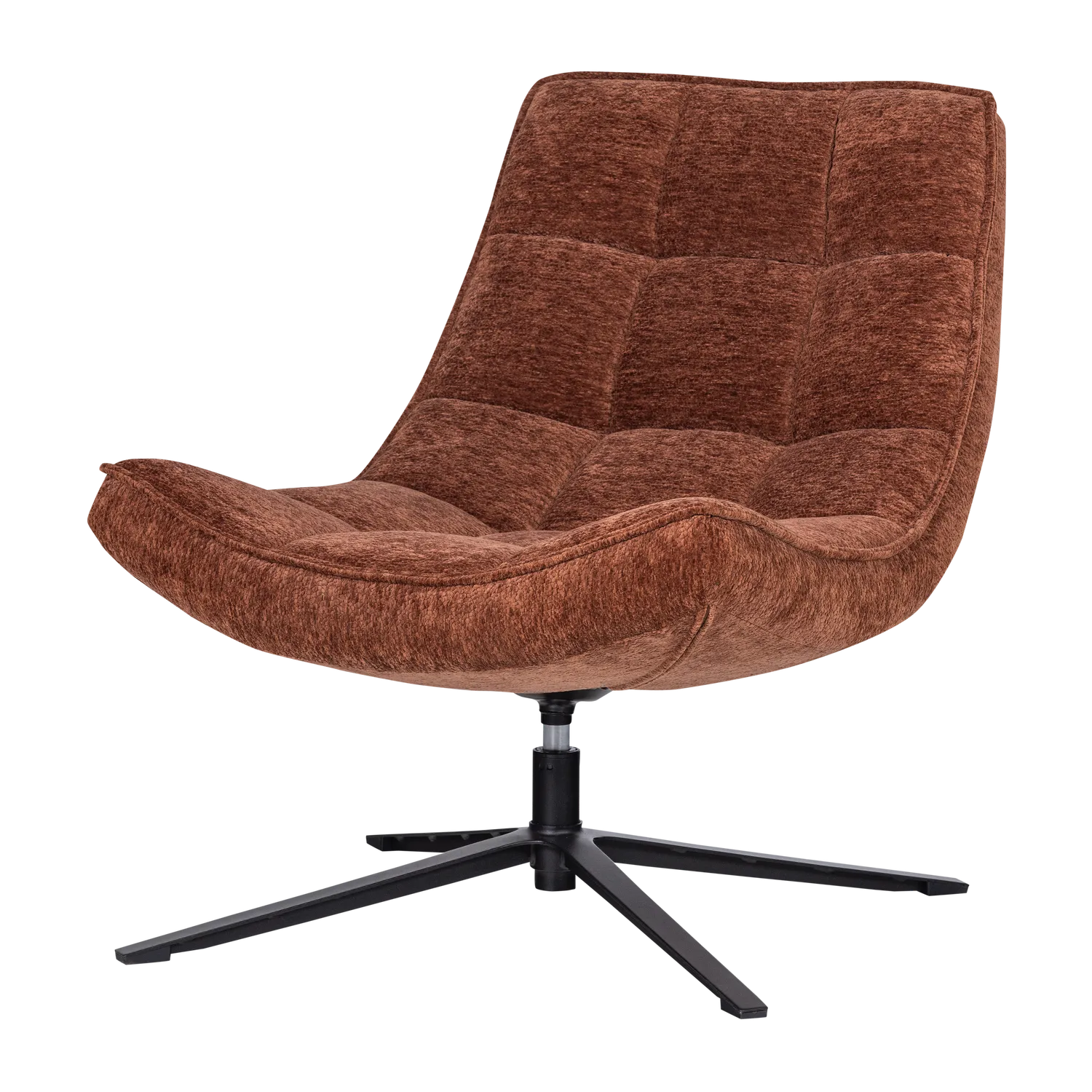 Woood Maudi Draaifauteuil Chenille Structuur Bruin - KwaliteitWonen.nl