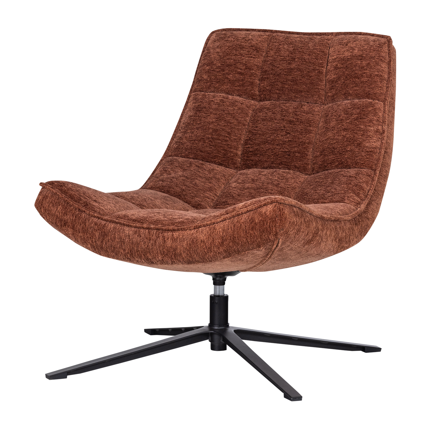 Woood Maudi Draaifauteuil Chenille Structuur Bruin-Kwaliteitwonen.nl