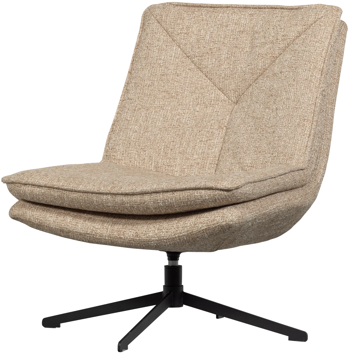 Woood Milaro Draaifauteuil Naturel Melange - KwaliteitWonen.nl
