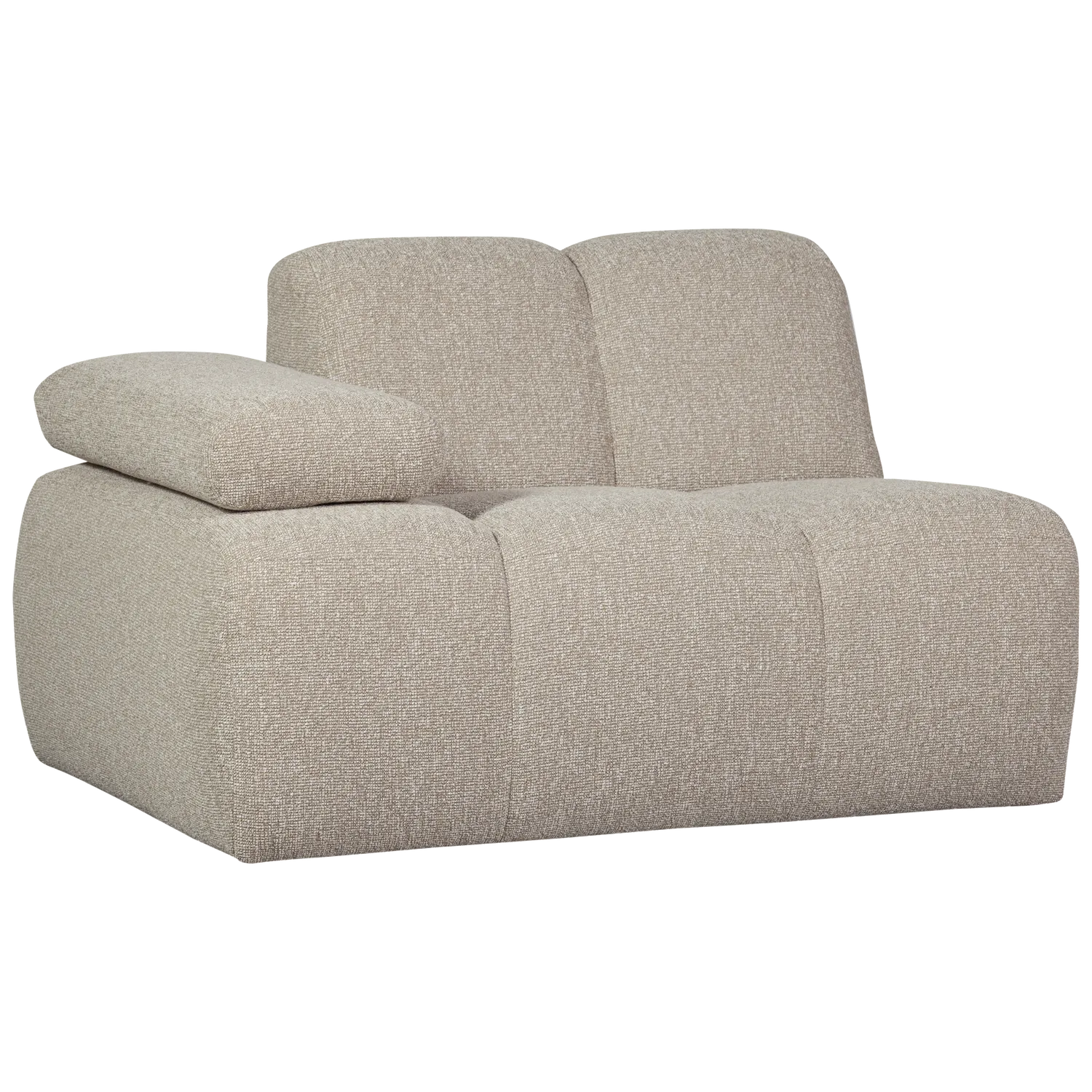 Woood Mojo 1 Zits Element Arm Links Boucle Beige Melange - KwaliteitWonen.nl