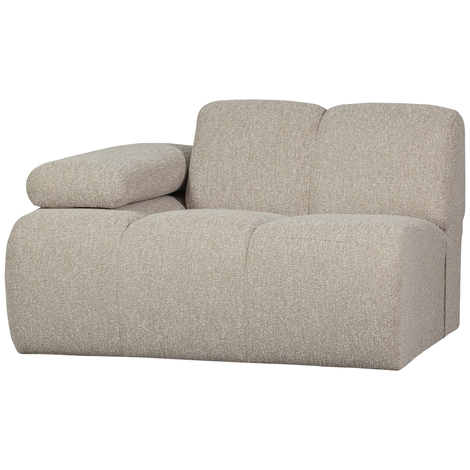 Woood Mojo 1 Zits Element Arm Links Boucle Beige Melange - KwaliteitWonen.nl