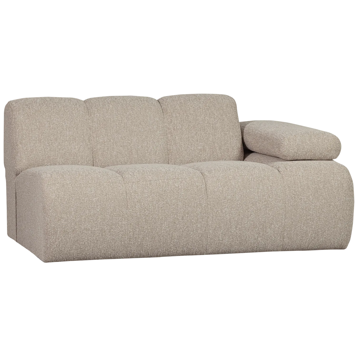 Woood Mojo 1,5 Zits Element Arm Rechts Boucle Beige Melange - KwaliteitWonen.nl