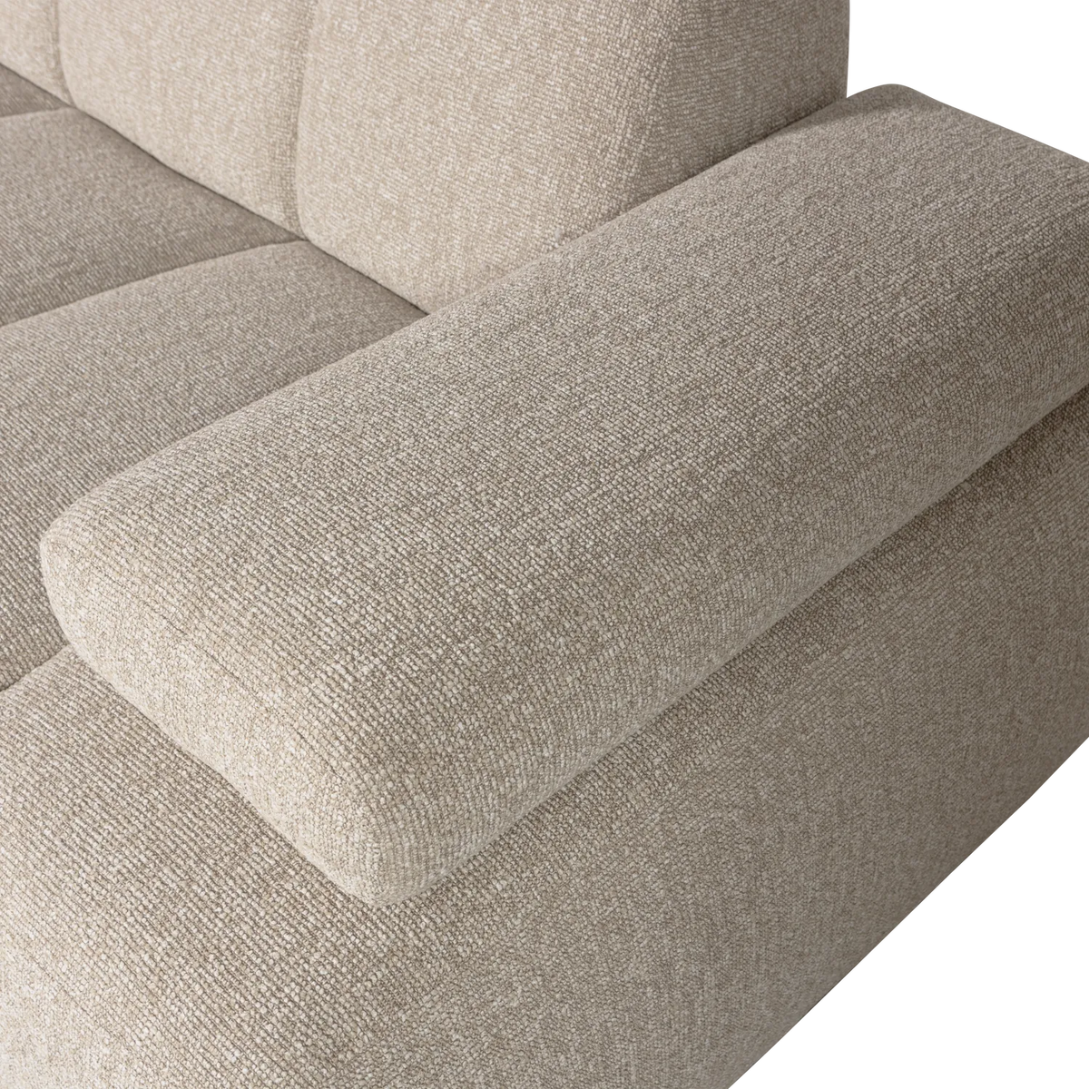 Woood Mojo Chaise Longue Bank Links Boucle Beige Melange - KwaliteitWonen.nl