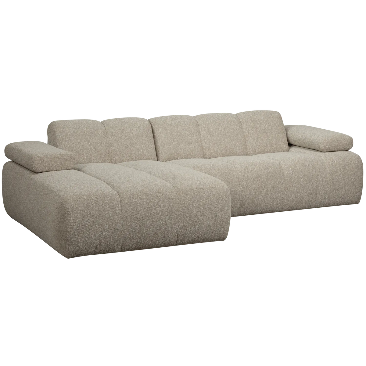 Woood Mojo Chaise Longue Bank Links Boucle Beige Melange - KwaliteitWonen.nl