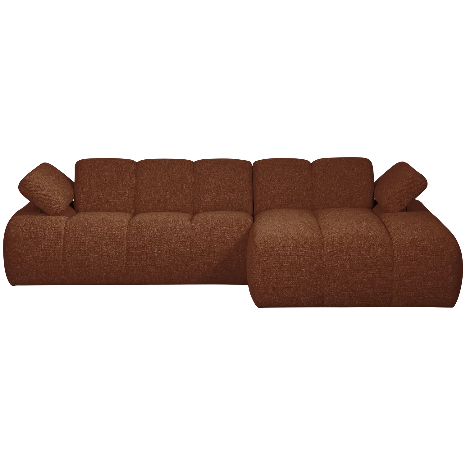 Woood Mojo Chaise Longue Bank Rechts Boucle Roestbruin Melange - KwaliteitWonen.nl