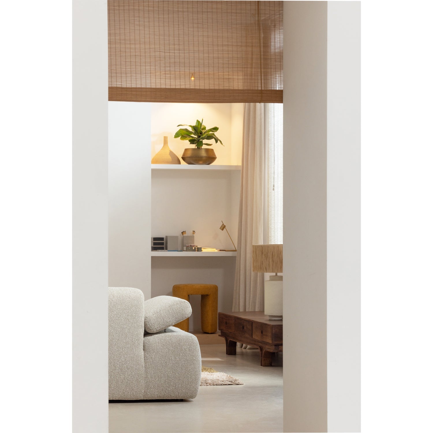 Woood Mojo Chaise Longue Element Rechts Boucle Beige Melange - KwaliteitWonen.nl
