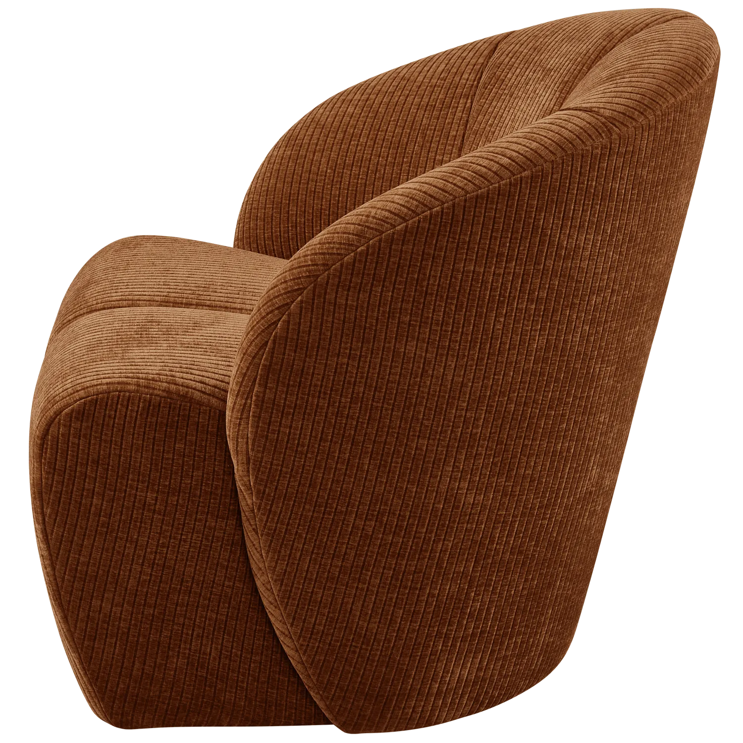 Woood Mojo Draaifauteuil Ribstof Roestbruin - KwaliteitWonen.nl