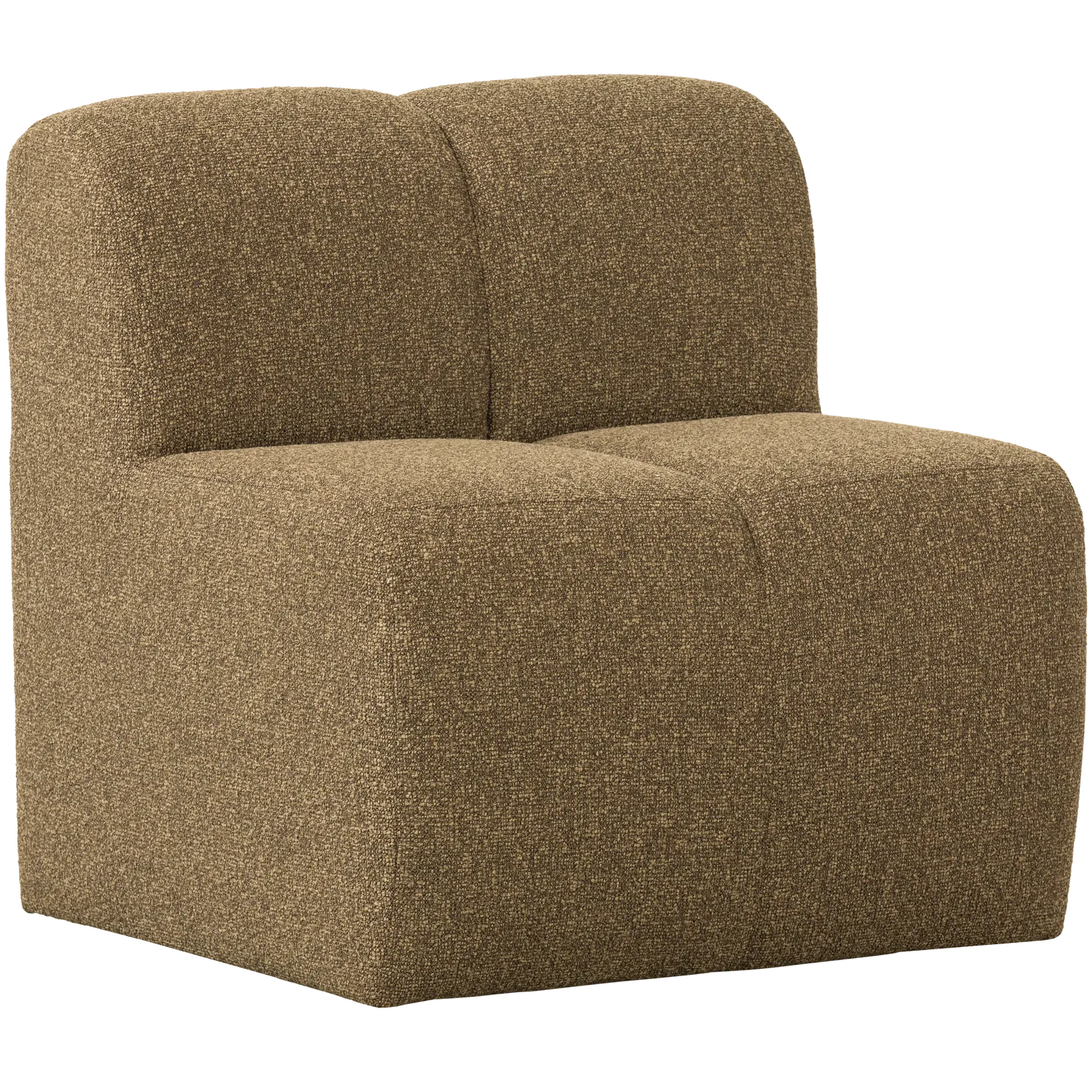 Woood Mojo Eetbank 84 Cm Met Rugleuning Boucle Geel/Bruin Melange - KwaliteitWonen.nl