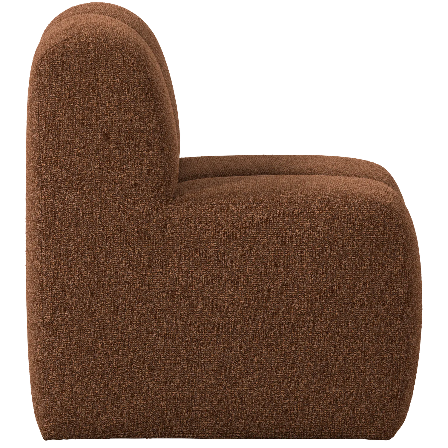 Woood Mojo Eetbank 84 Cm Met Rugleuning Boucle Roestbruin Melange - KwaliteitWonen.nl